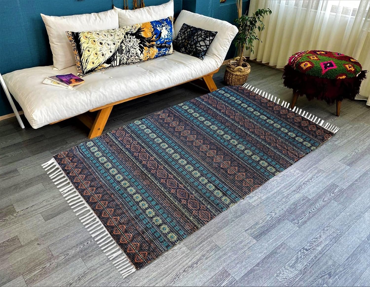 Elira Handwoven Cotton Blend Dhurrie 3 x 5 Feet for Living Room